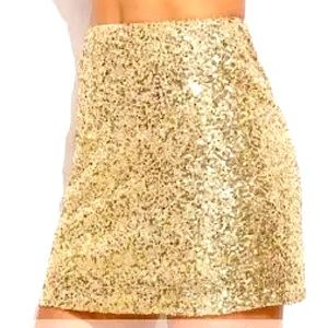 Cache Gold Sequin Mini Skirt NWT